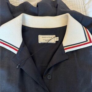 Mason Kitsuné Navy Shirt with White Collar